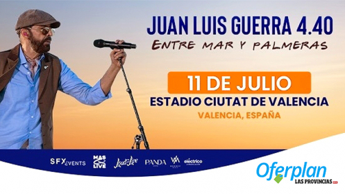 Entradas para el concierto de Juan Luis Guerra 4.40 en Valencia