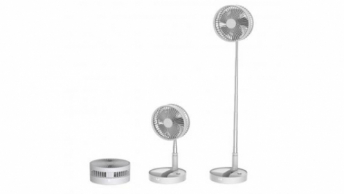 Ventilador multifunción Klack extensible y plegable, con cable y batería, 3 velocidades